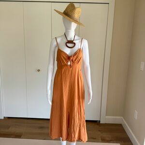 Roxy Elegant Orange/Cognac Sleeveless Dress